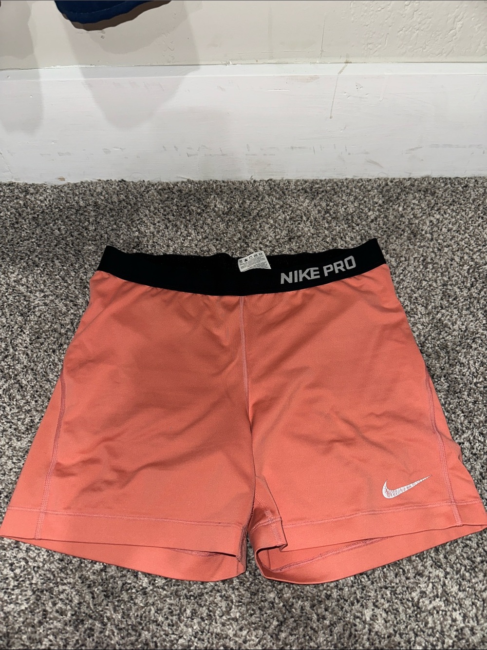 Nike Pro Coral Performance Women's Shorts with Black Waistband